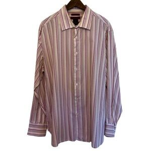 Men’s XL ALFANI Striped Long Sleeve Modern Fit Dress Shirt